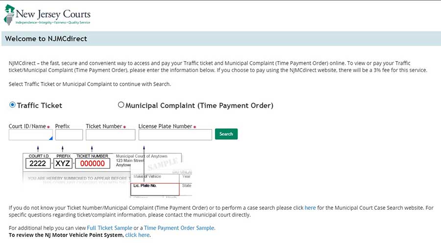 NJMCDIRECT - www.njmcdirect.com Pay Traffic Ticket Online