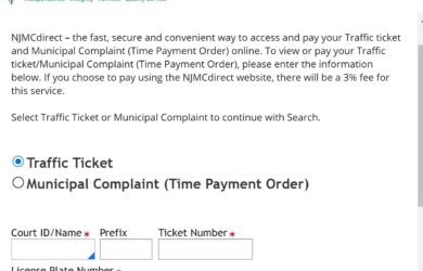 NJMCDIRECT - TRAFFIC TICKET PAYMENT ONLINE